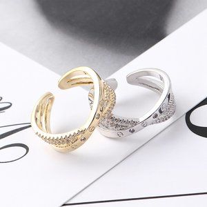 Copper & Zircon Ring Fashion